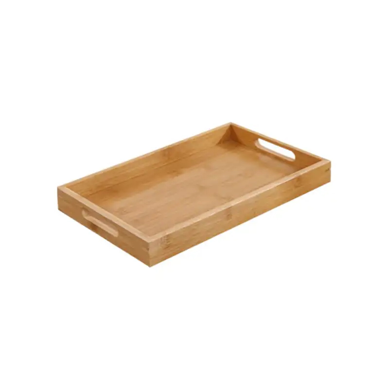 

Wood Serving Tray with Handles – Decorative Serving Trays Platter for Breakfast in Bed, Lunch, Dinner, BBQ, Party A 20*15*4