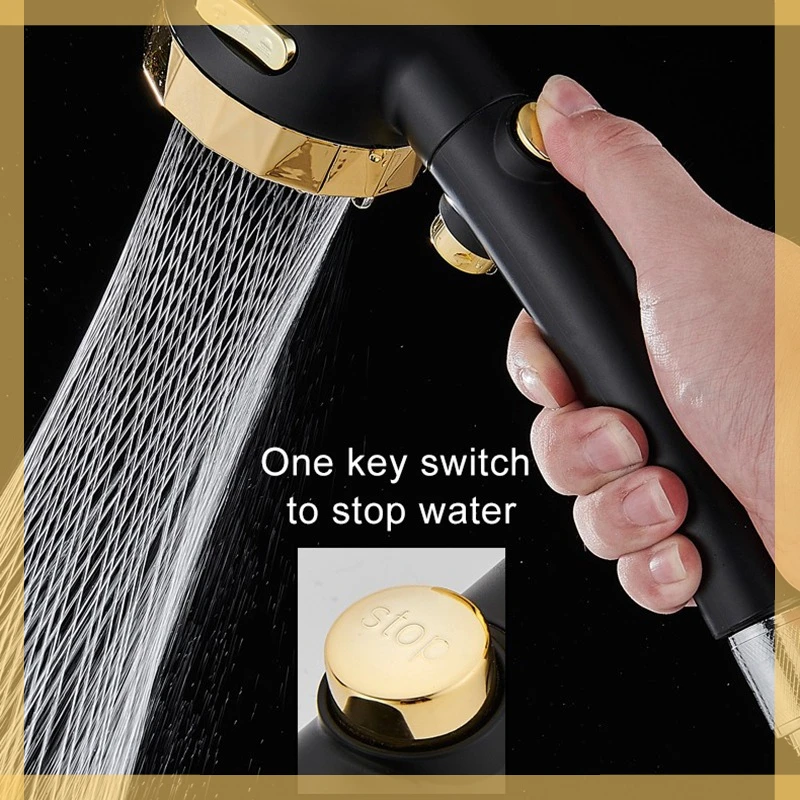 

1PC Pressurized Nozzle Shower Head ABS Bathroom Accessories High Pressure Water Saving Rainfall Chrome Shower Head