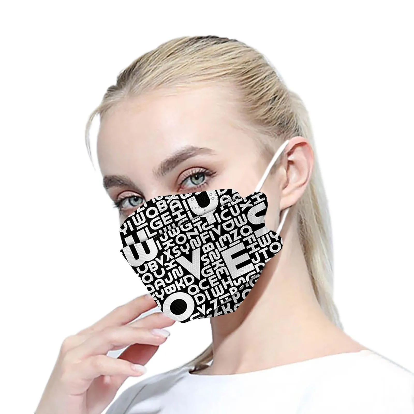 

Маска для лица с рисунком рыбы, 10 шт.