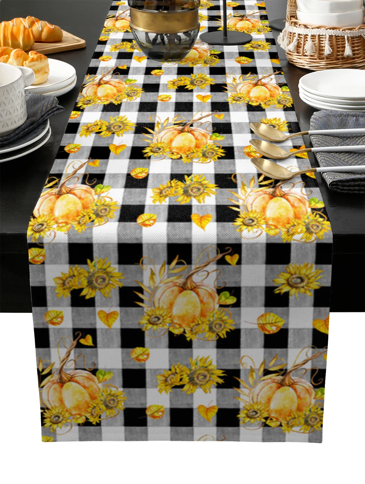 

Thanksgiving Pumpkin Table Runner Wedding Festival Table Decoration Home Decor Kitchen Table Runners Placemats