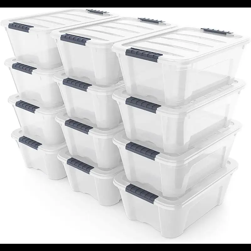 

WFS Storage Boxes,Latch Stack Storage Box,Tubs Bins Latches,Handles,12 Pack