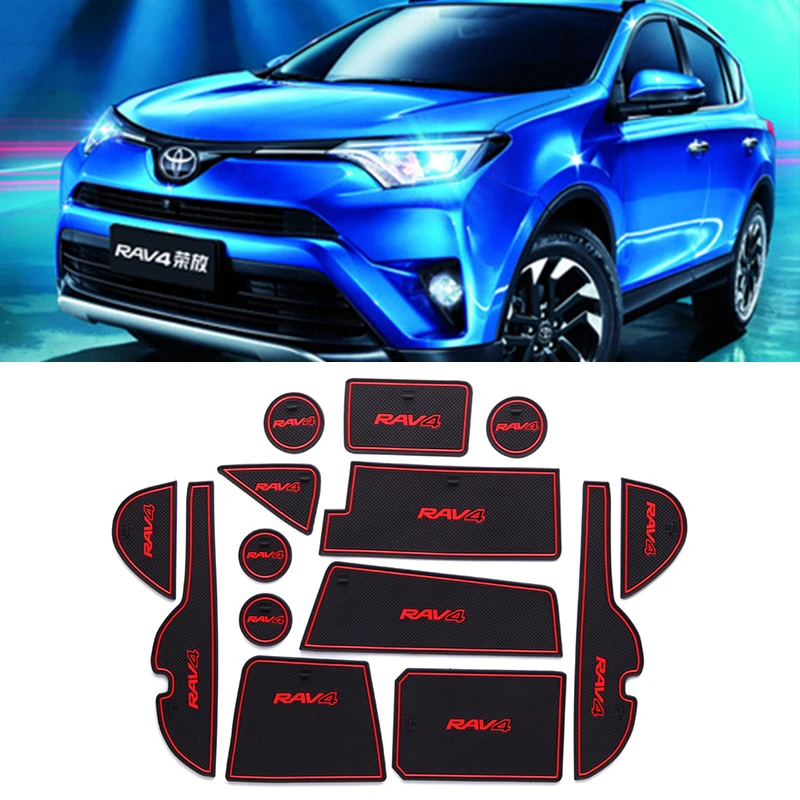 14 шт. автомобильные резиновые Противоскользящие коврики для Toyota RAV4 2016 2017 2018