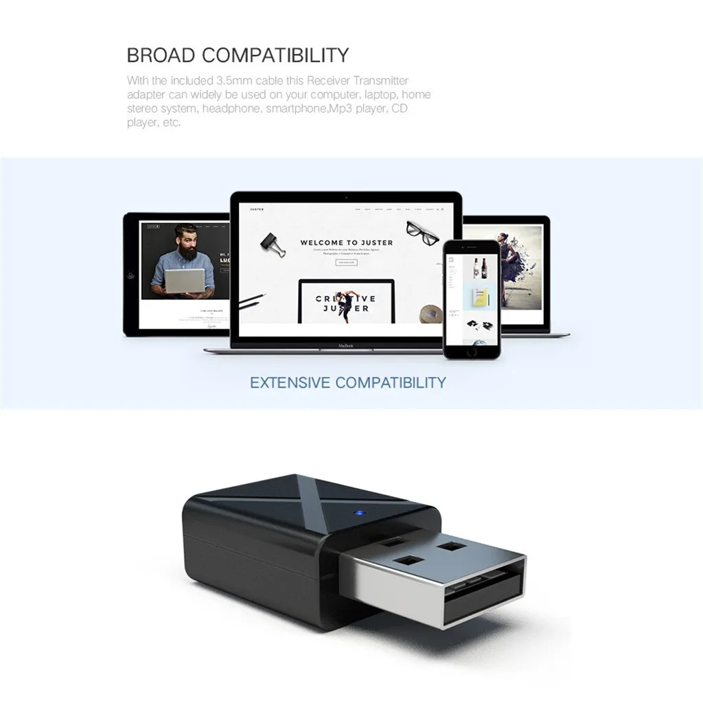 USB Bluetooth 5 0 адаптер передатчик приемник аудио ключ беспроводной для компьютера ПК