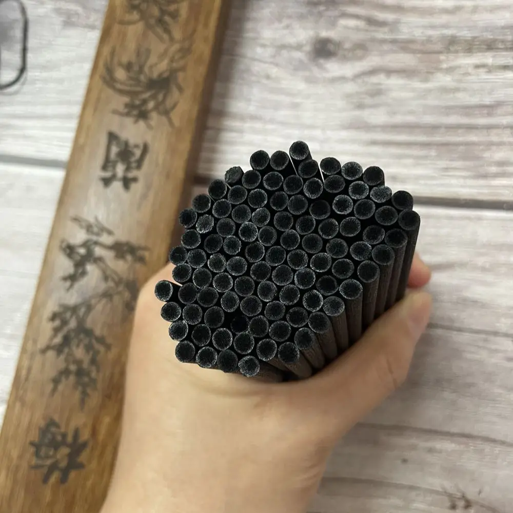 

L10cm x 5/4/3mm Essential Oil Diffuser Rattan Sticks, Synthetic Black Fiber Diffuser Reed Sticks for Home Decoration