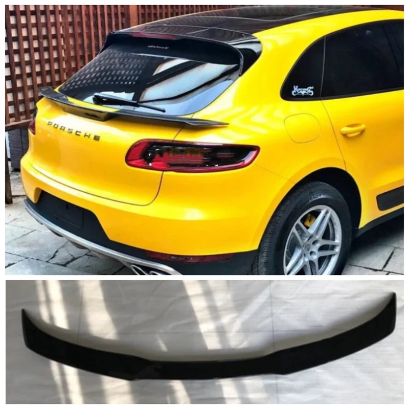 

Fits For Porsche Macan 2014-2022 High Quality ABS Black & Carbon Fiber Rear Trunk Lip Spoiler Splitter Wing