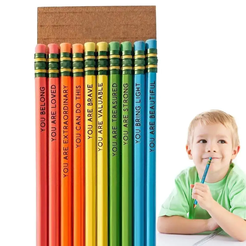 

Motivational Pencils For Students Fun Pencils 10 Pcs Wood Fun Positive Pencils With Inspiring Words Sayings For Students
