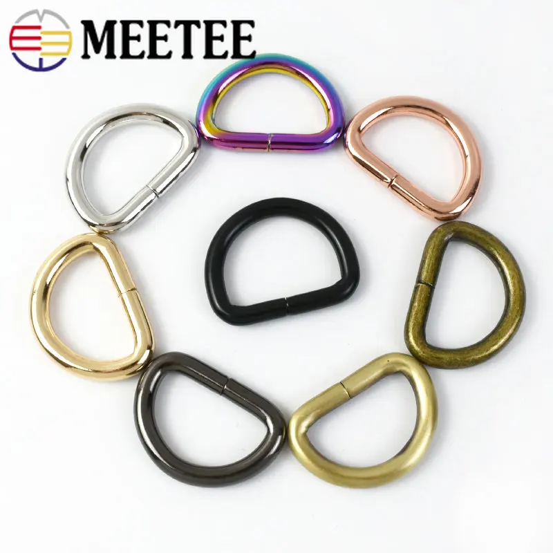 

10/20/50Pcs Meetee 25mm Metal O Dee D Ring Buckles Webbing Clasp DIY Bags Purse Strap Belt Dog Collar Chain Hardware Accessories