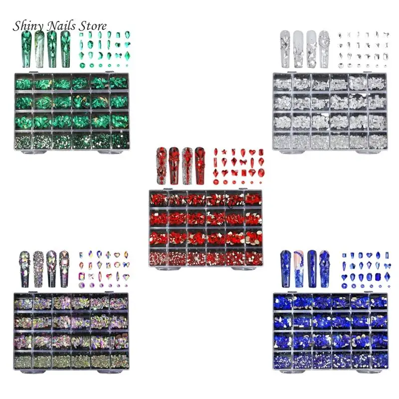 

Набор страз для ногтей, украшения для ногтей, набор плоских AB страз, поделки своими руками, драгоценные камни для ногтей,