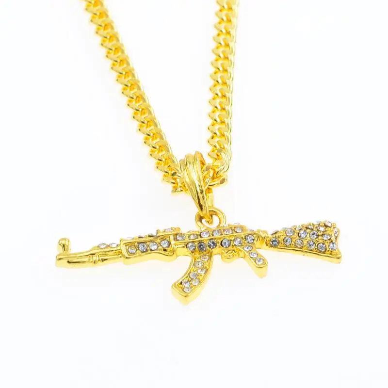 BIOSSANCE Новое персонализированное хип-хоп AK-47 Ожерелье с подвеской в виде