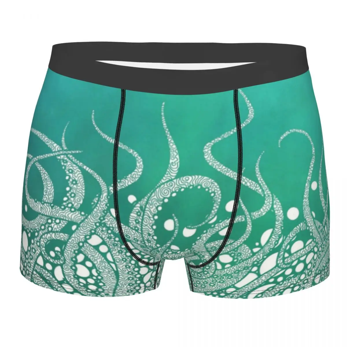 

Cool Turquoise Octopus Cthulhu Tentacles Boxers Shorts Underpants Men's Comfortable Sea Monster Kraken Briefs Underwear