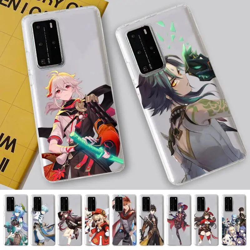 

FHNBLJ Anime Genshin Impact Phone Case for Samsung S20 S10 lite S21 plus for Redmi Note8 9pro for Huawei P20 Clear Case