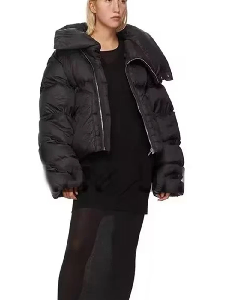 

KBAT Women Oversized Short Jacket Female Winter Coats Long Sleeve Bomber Jackets Outwear Parka Coat 2022 Spring Autumn Winter