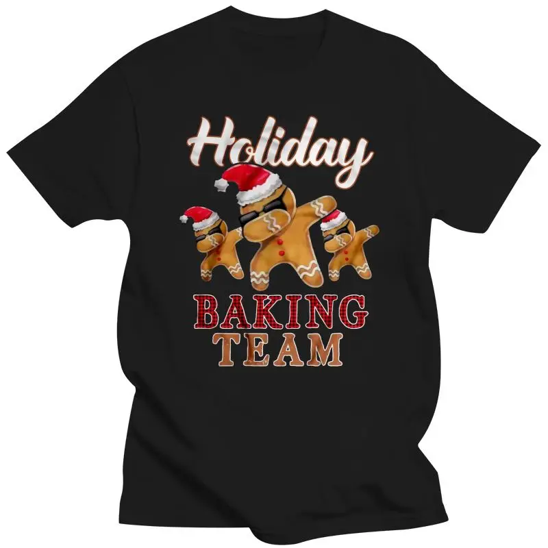 

2022 New Men Funny T Shirt Fashion Tshirt Holiday Baking Team Gingerbread Dabbing Christmas Sweater Women T-Shirt