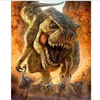 gatyztory frame dinosaur animals diy painting by numbers kits modern wall art canvas painting for unique gift artwork