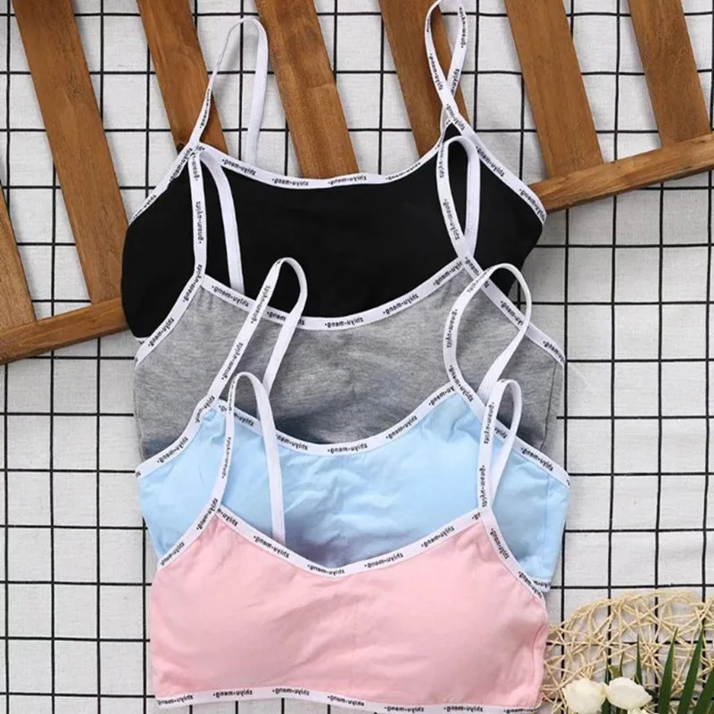 

Tiener Meisjes Bras Voor Kids Training Bras Tops Tiener Ondergoed 9 Lingerie Onderkleding Dunne Riem Topic Mouwloos Vest