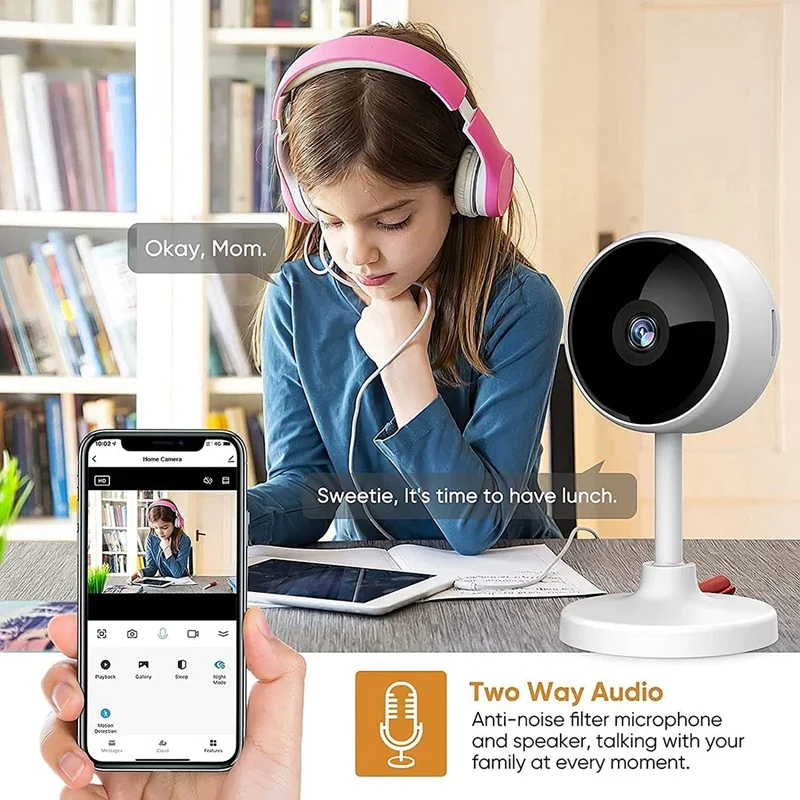 Камера видеоняни 1080P с приложением для телефона Wi-Fi IP-камера ночным видением