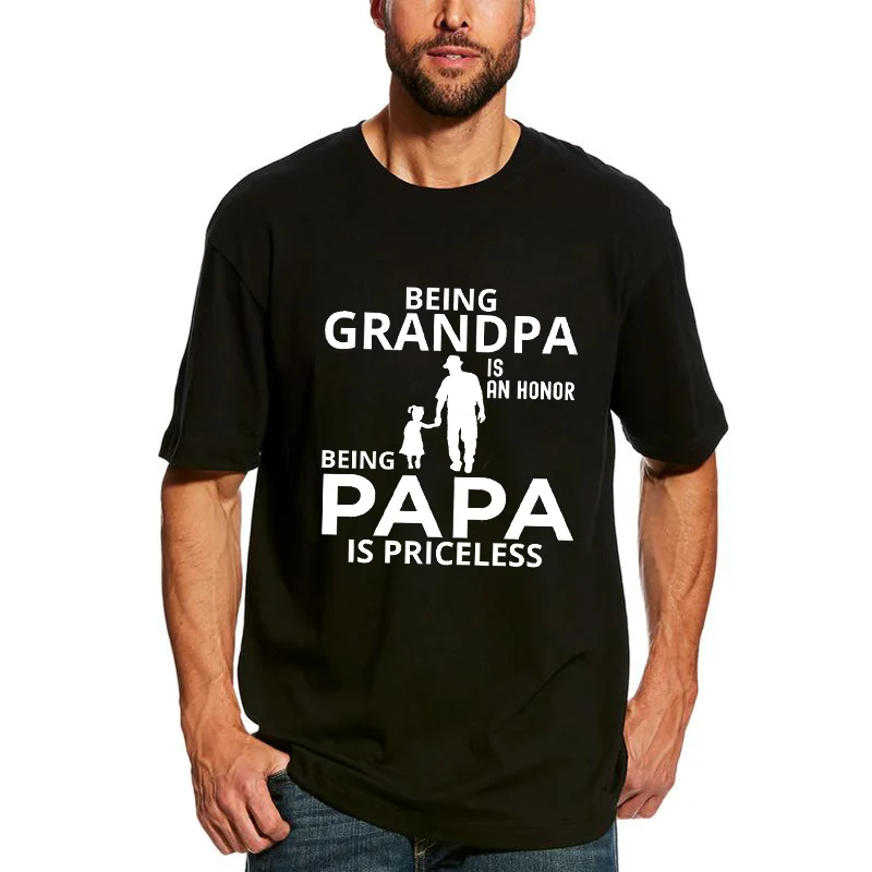 

Being Grandpa Is An Honor Being Papa Is Priceless T Shirts Men Funny Gift Dad Essential T-Shirt Father's Day Graphic T Shirts