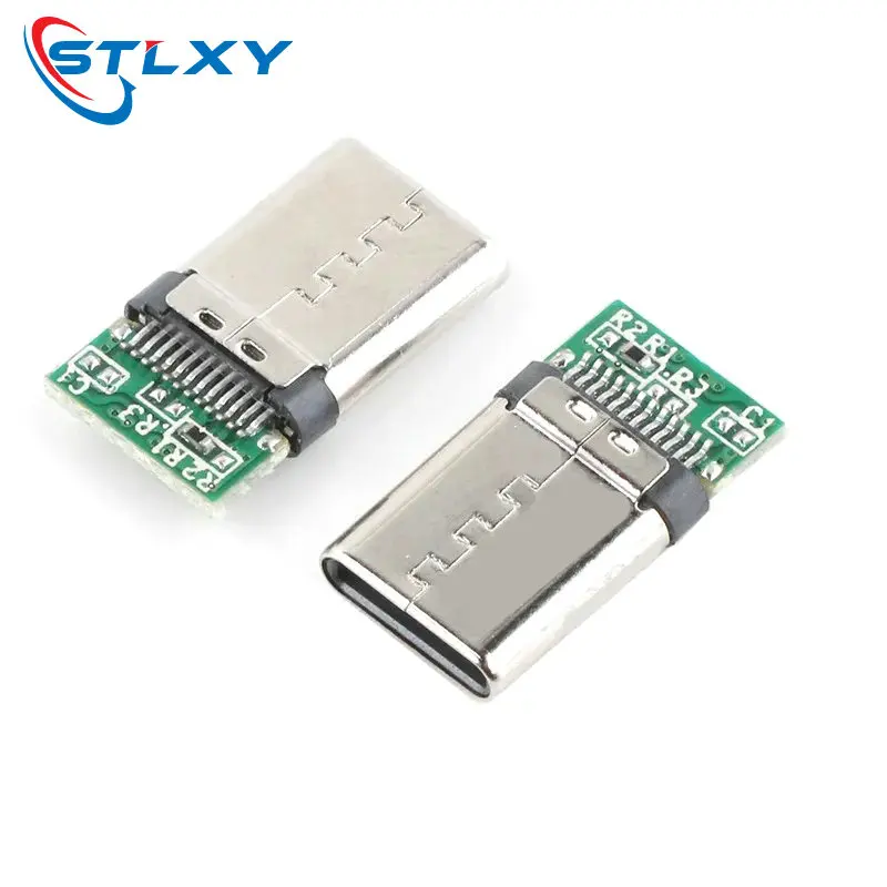 10 шт. разъем USB 3.1 Type-C 24-контактный папа/гнездо адаптер для пайки проводов и кабеля