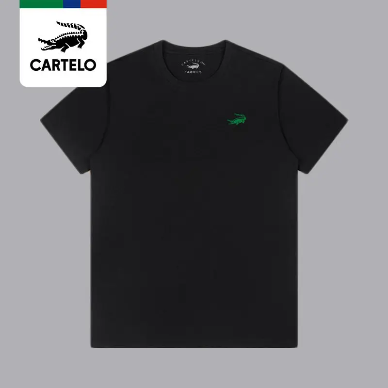 

CARTELO Men's Letter Printed Round Neck Short Sleeve All-match T-shirt