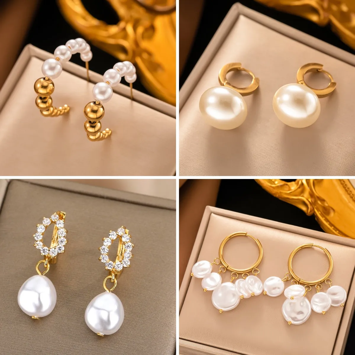 

316L Stainless Steel Pearls Earrings For Women New Fashion Girls Ear Buckle Jewelry Party Birthday Gifts Dropshipping