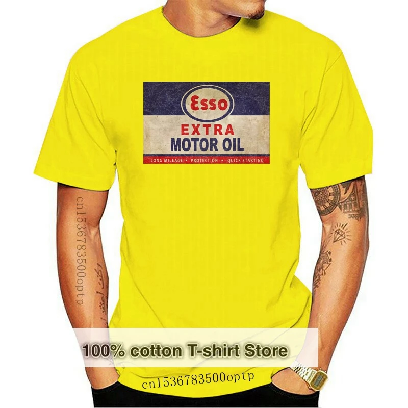 

Хлопковая футболка Esso Motor Oil с графическим рисунком, короткая женская футболка