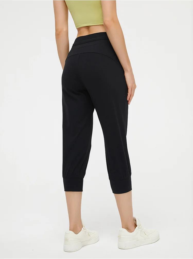 Fashion Sports Pants Solid Color Yoga Pants Sexy Leggings Gym Outdoor Women Trousers Brushed Soft Breathable Drawstring Pockets