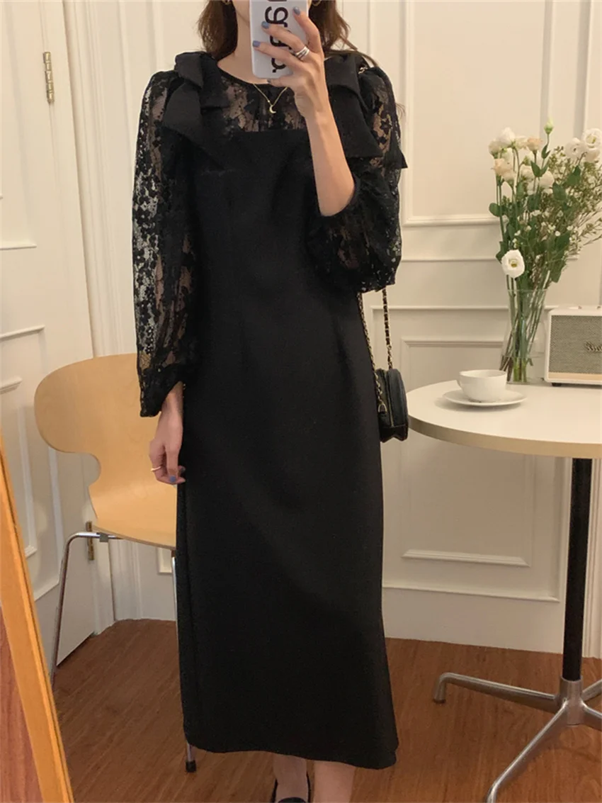 

Женское платье средней длины Alien Kitty, элегантное ажурное Кружевное облегающее платье без рукавов в офисном стиле, 2022