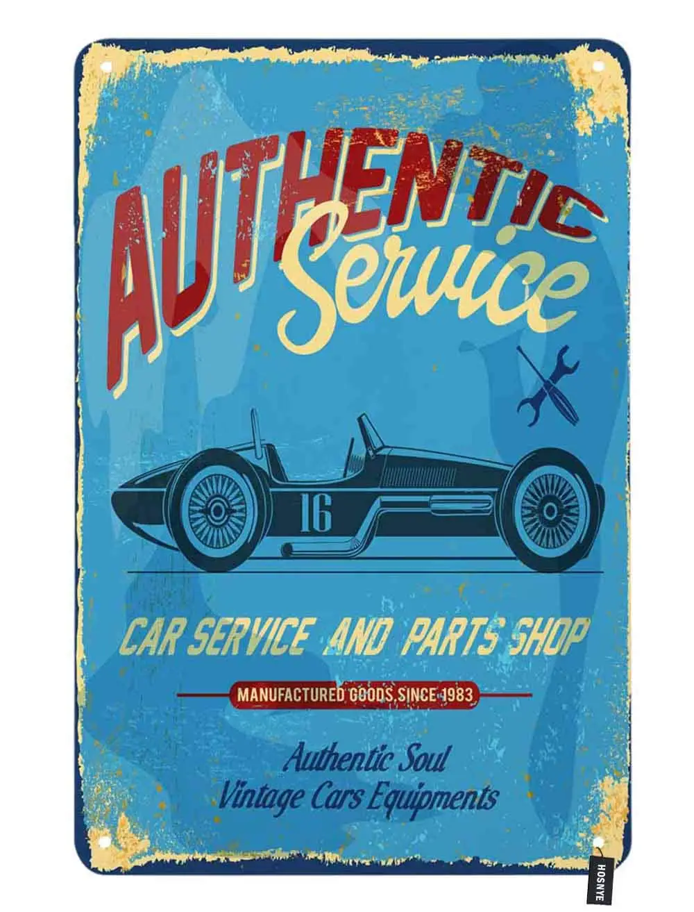 HOSNYE гранж автомобиль жестяной знак винтажный с синим фоном плакат дизайн