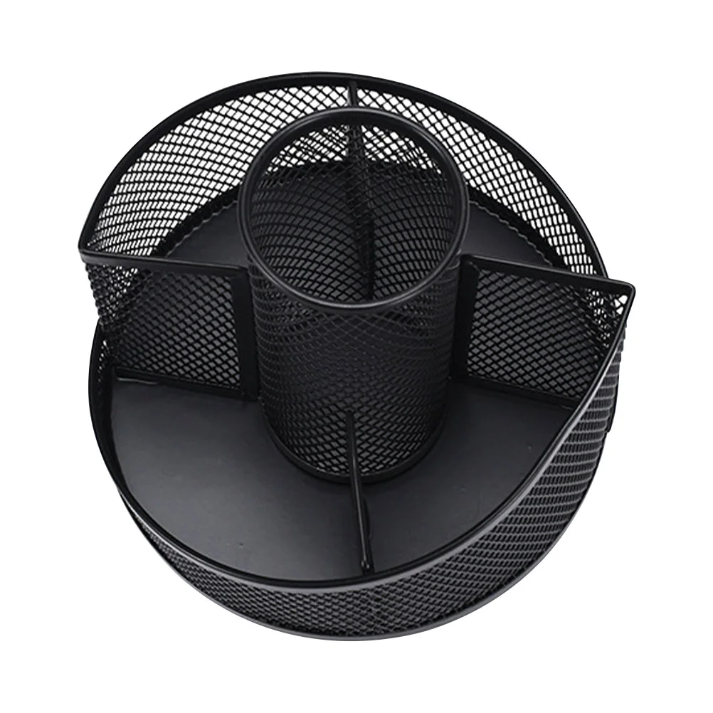 

Rotating Pen Holder Metal Stationary Organizer 360-degree Desktop Iron Makeup Storage Case