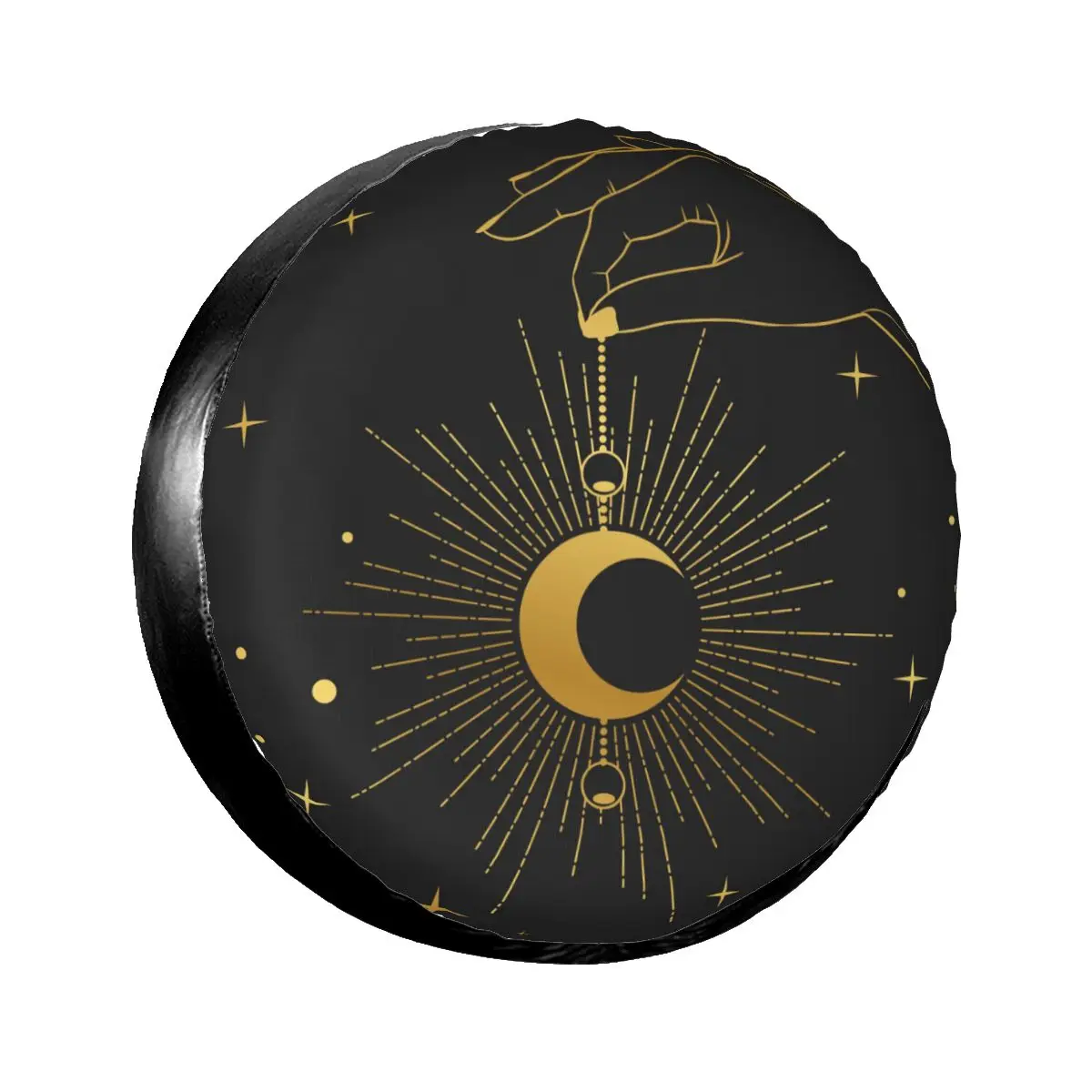 

1 шт., чехол для автомобильных запасных шин с креплением на руку, чехол с полумесяцем, чехол из полиэстера для защиты автомобильных колес