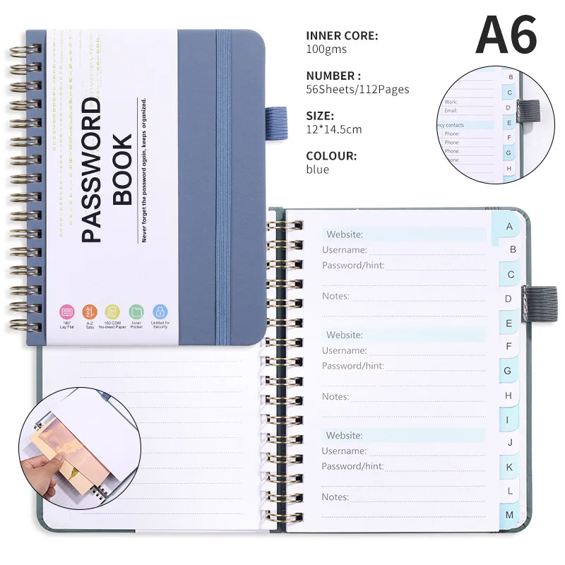 

Spiral Password Keeper Book TS028