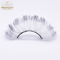abestyou gradient color brown gray white lashes mink 25mm fluffy strip eyelashes private label wholesale items for resale cilios