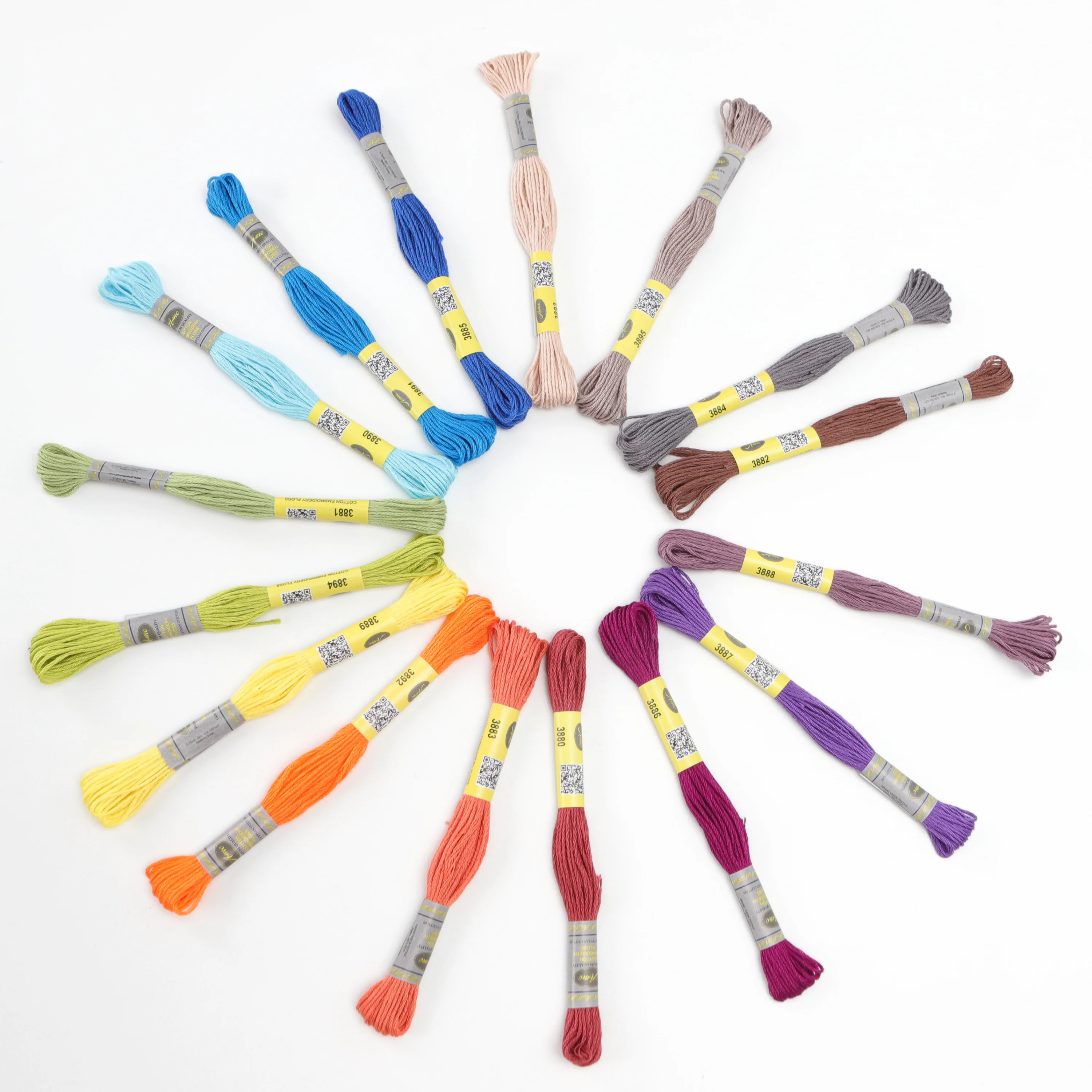 Набор мерсеризованных хлопковых ниток AmoHilos 16 цветов