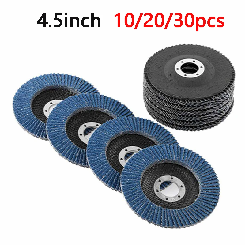 

30pcs Flap Discs 115mm 4.5 inch Sanding Discs 40/60/80/120 Grit Grinding Wheels Blades for Angle Grinder Abrasive Tools