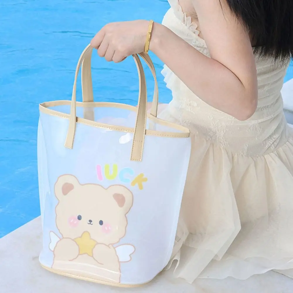 Модная портативная прозрачная летняя пляжная сумка PVCH для женщин большая