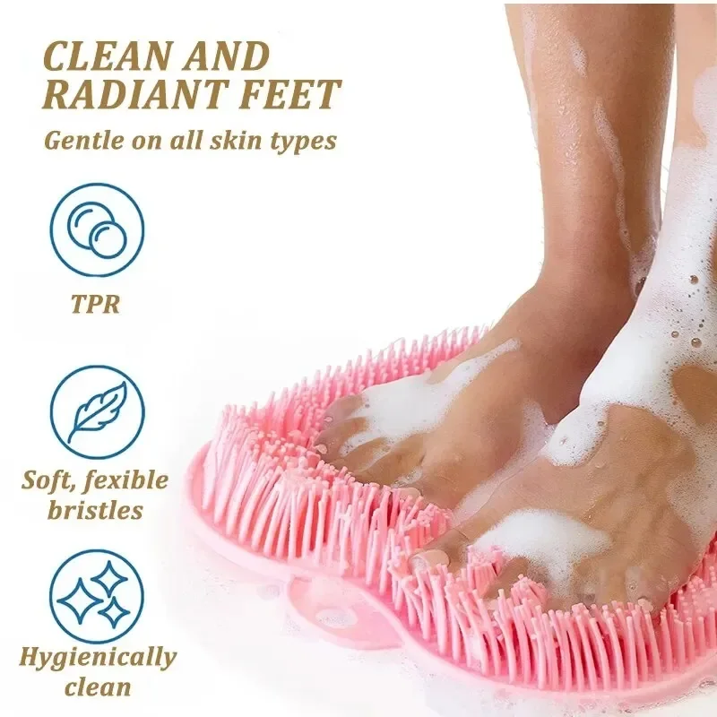 

Foot Scrub Mat Lazy People Rub Feet Rub Back Accessories Bathroom Massage Bath To Remove Dead Skin Wash Feet Silicone Bath Mat