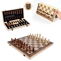2 in1 magnetic wooden folding chess chess with large chessboard for beginners children adults family game chess board 39cm39cm