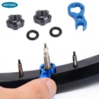 AQTQAQ 1 комплект велосипедный клапан шины фиксированная гайка инструмент Presta с винтовым установочным ключом защитные аксессуары для дорожного велосипеда