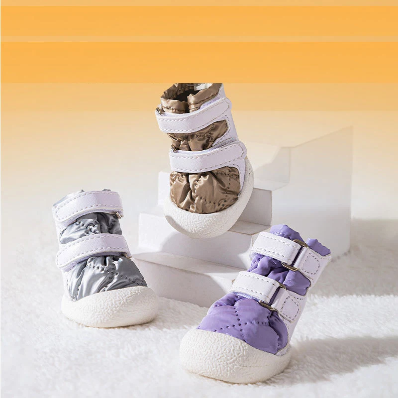 

Pet Autumn and Winter Warm Bubble Down Shoes, Small Dog Teddy Bichon Outdoor Foot Covers, Dog Winter Boots