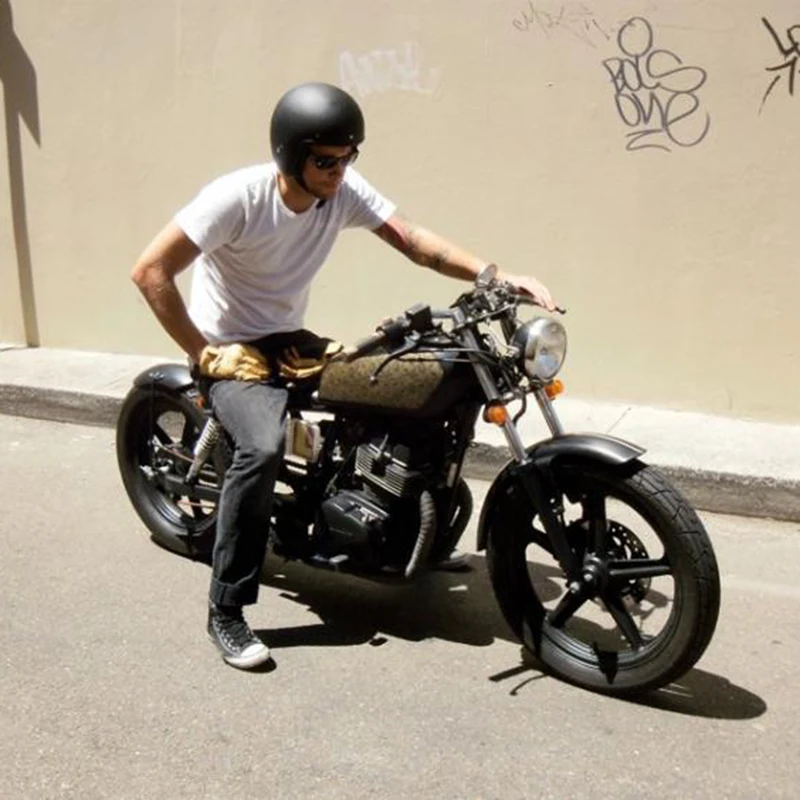 Винтажный мотоциклетный шлем с открытым лицом Cafe Racer Cascos Para Moto Retro Scooter Jet Pilot Chopper