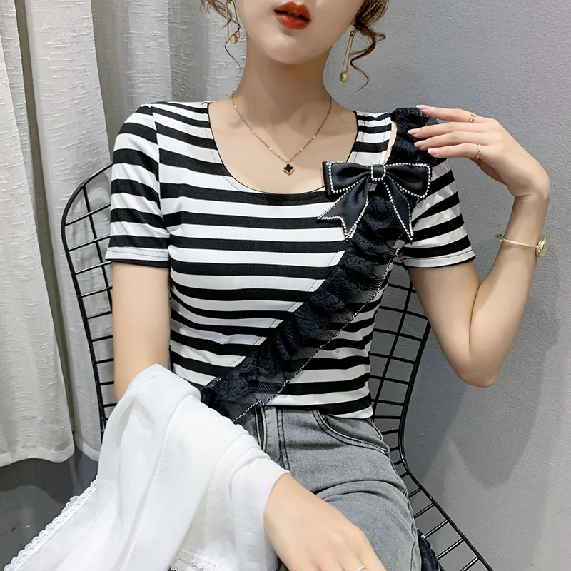 Новинка 2022 летняя женская футболка с коротким рукавом модные повседневные