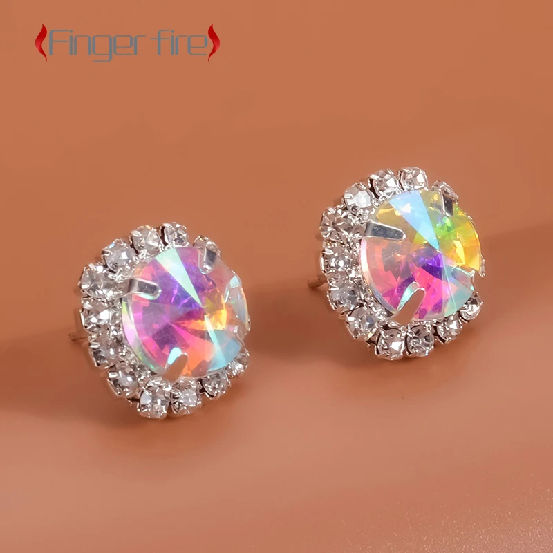 

Fashion Romantic Shiny Stud Earrings Bridal Engagement Banquet Anniversary Celebration Exquisite Jewelry