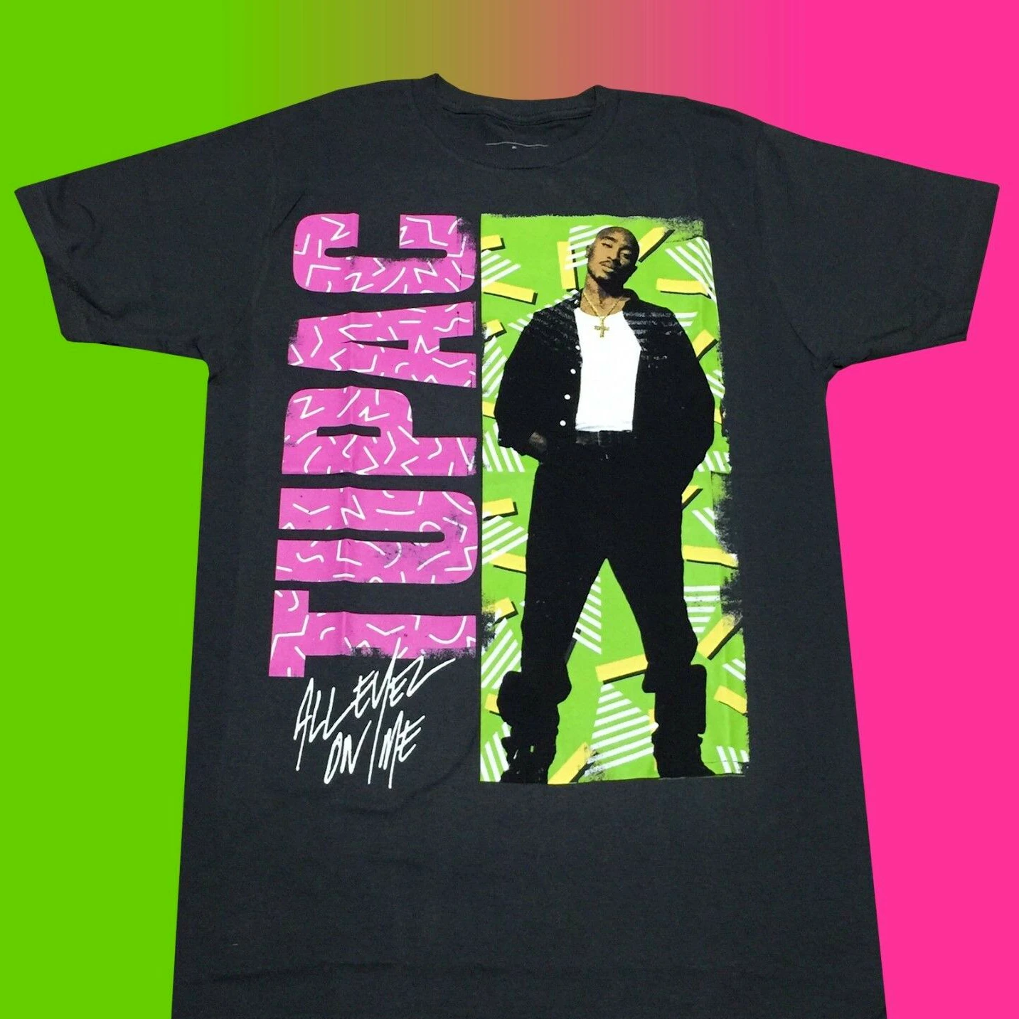 Классическая винтажная футболка Tupac Shakur 2 Pac Raper. Футболки с коротким рукавом из 100%