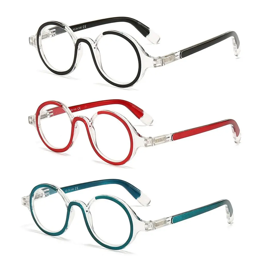 

Vision Care Reading Glasses Round Frame Hyperopia Optical Frame Eyewear Ultra Light Resin Spring Leg Presbyopic Eyeglass