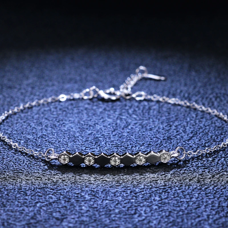 

Fine Jewelry 925 Silver Moissanite Diamond Row Carm Bracelet Women Engagement Free Shipping Items