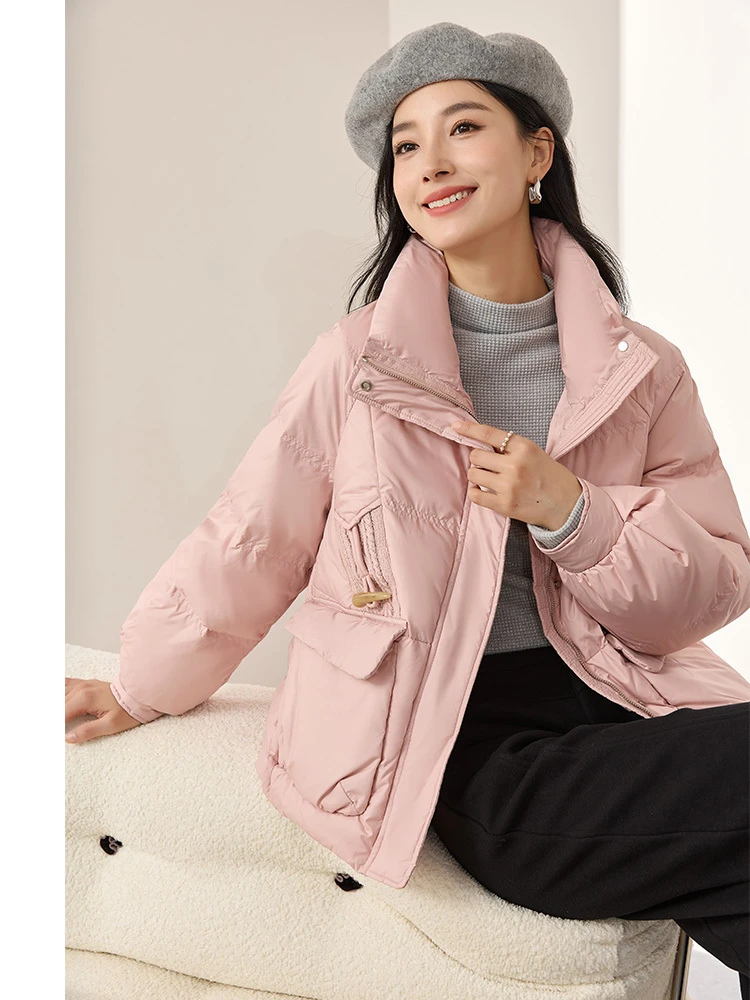 Ouqi Snow 2024 новая зимняя женская модная повседневная куртка с длинными рукавами и