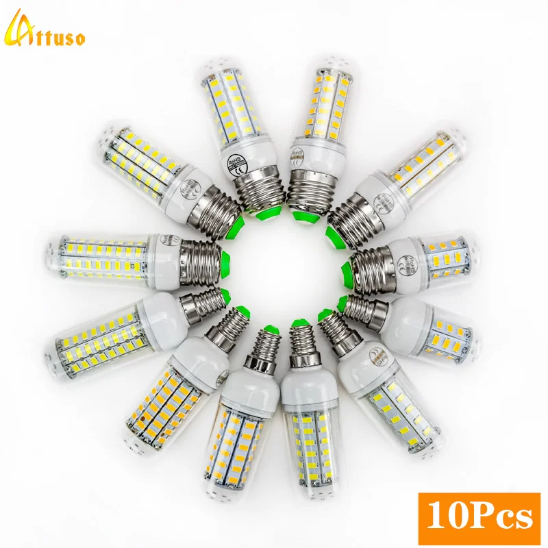10pcs/lot LED Bulb Lamp E27 E14 AC 220V 24 36 48 56 69 72Leds Light Bulbs Lampada LED Diode Lamps Energy Saving Lights For Home