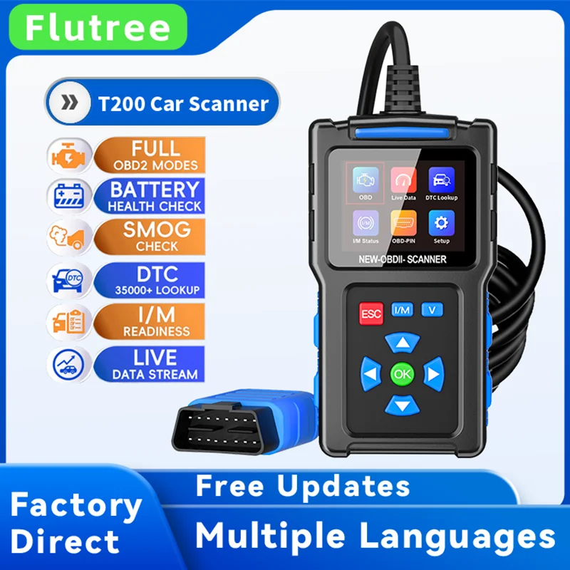 Flutree T200 OBD2 сканер автомобильный диагностический считыватель кодов