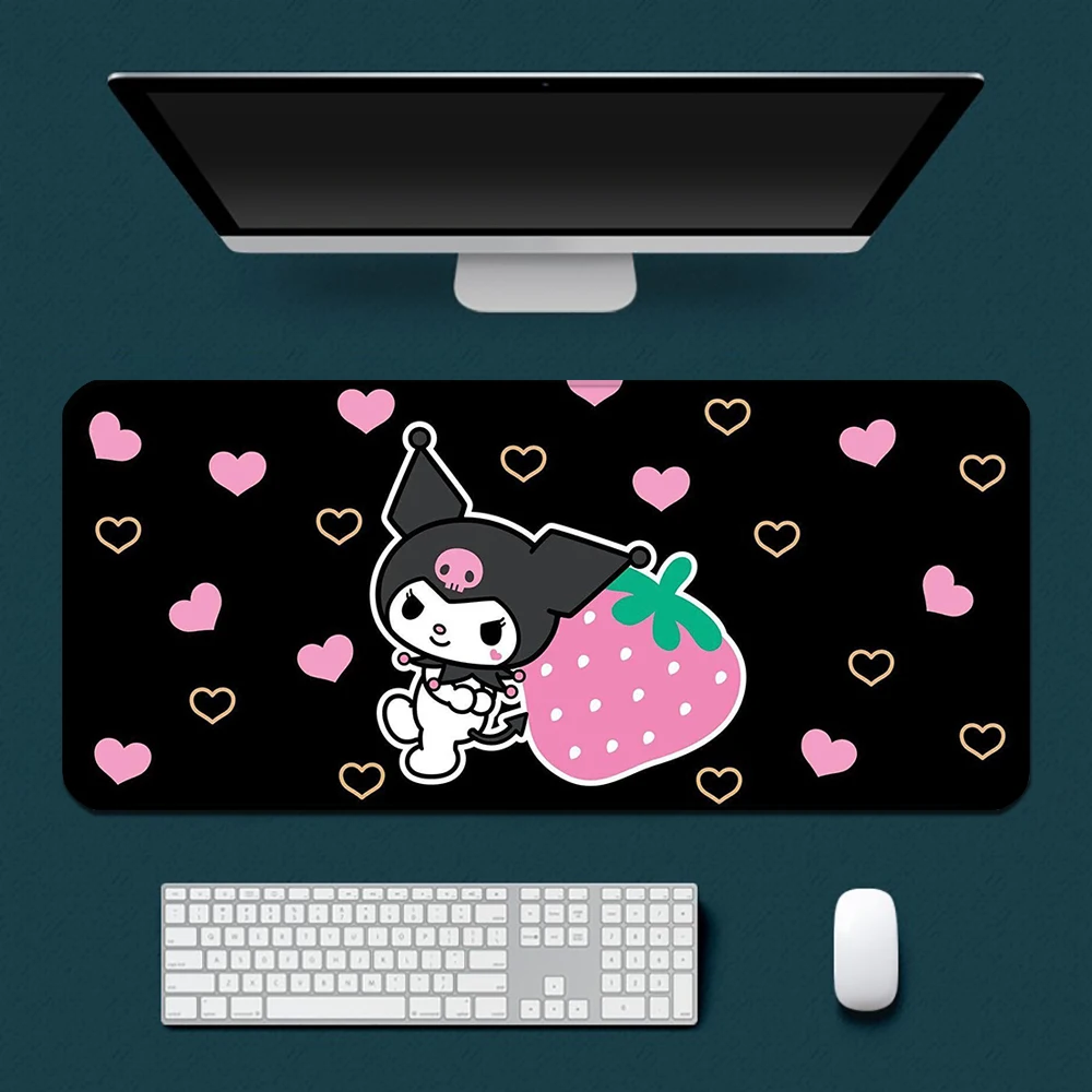 

Cute Cartoon Kuromi Mousepad HD Printing Computer Gamers Locking Edge Non-slip Mouse Pad XXL90x40cm Keyboard PC Desk Pad