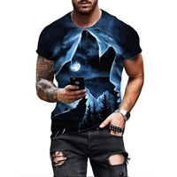 2022 summer 3d cool wolf graphic t shirts for men fashion casual animal pattern t shirt hip hop trending print t shirt tops